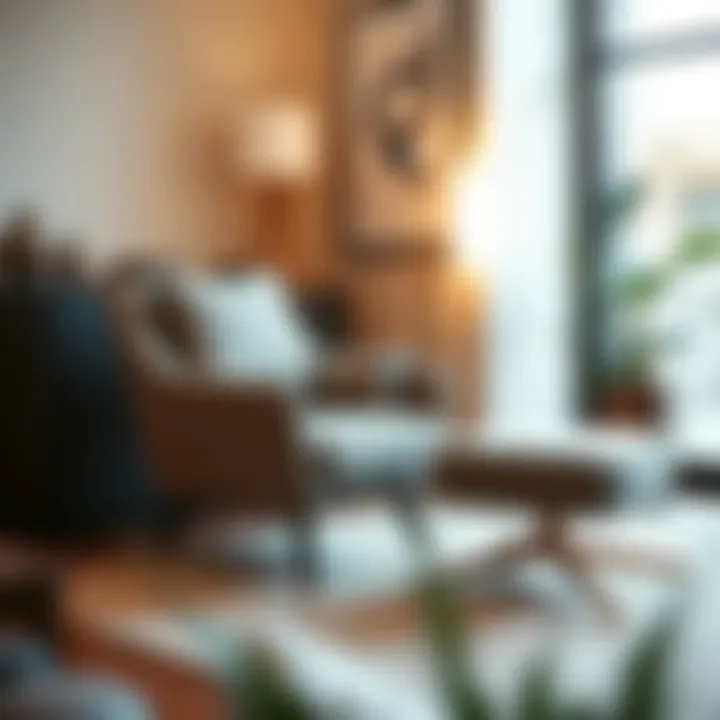 Chic accent chair with an ottoman in a minimalist setting