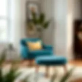 Stylish accent chair and ottoman set in modern decor