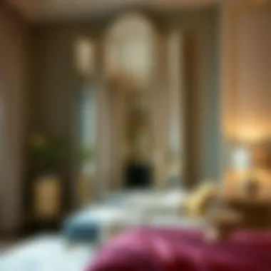 Accordion mirror displayed in a luxurious bedroom