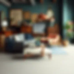 Stylish thrift store furniture arrangement