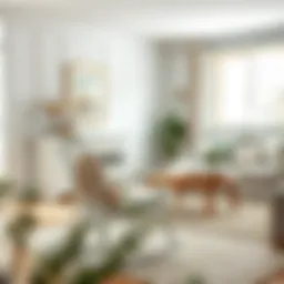 Elegant white rocking chair in a cozy living room setting