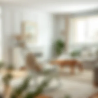 Elegant white rocking chair in a cozy living room setting