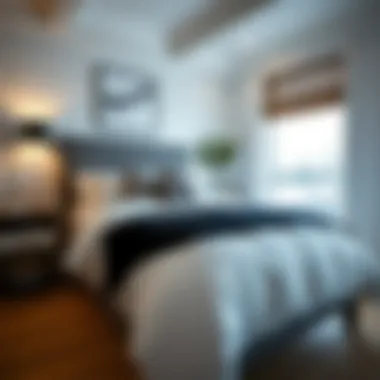 Stylish bedroom featuring a black and white twin XL comforter