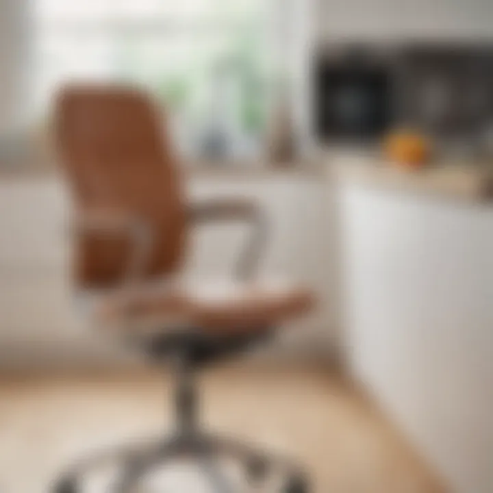 Ergonomic features of a kitchen chair