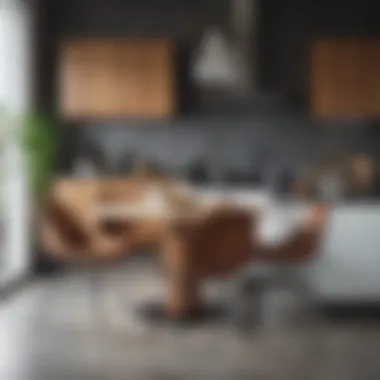 Chic Aesthetics in Modern Interiors Stylish kitchen chairs in a modern dining setting