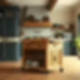 A beautifully crafted butcherblock cart showcasing its elegant design and functionality.