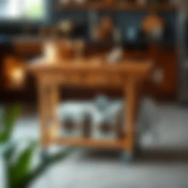 A well-maintained butcherblock cart, emphasizing care and upkeep practices.