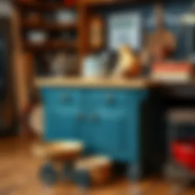 An assortment of quality materials used in butcherblock cart construction.