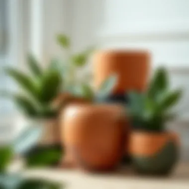 Stylish decorative pots enhancing indoor plant aesthetics