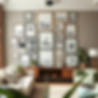 Gallery Wall with Poster Frames Creative arrangement of multiple 27 x 39 poster frames in a gallery wall