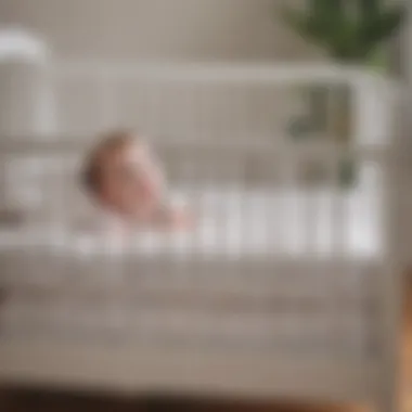 Close-up of safety features on an infant cot bed