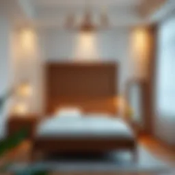 Elegant wooden single bedroom set showcasing minimalist design.