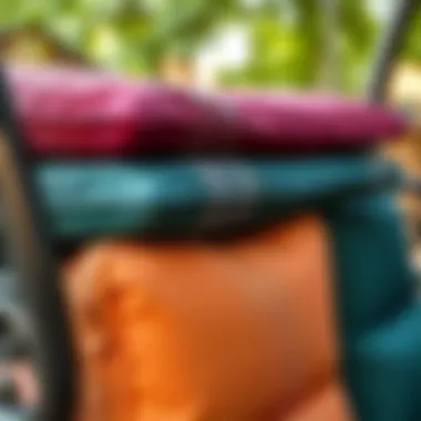 Durable fabric samples for patio swing cushions