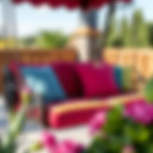 Luxurious outdoor patio swing cushion in vibrant colors