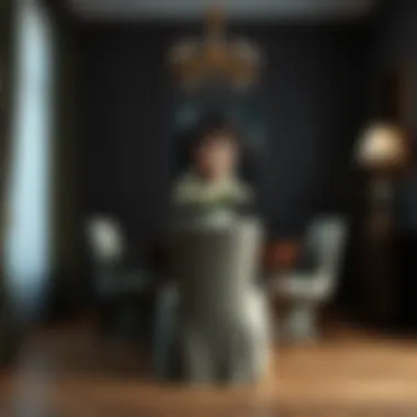 Luxurious fabric covered dining chair in an elegant setting