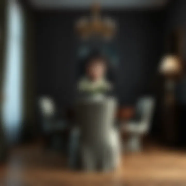 Luxurious fabric covered dining chair in an elegant setting