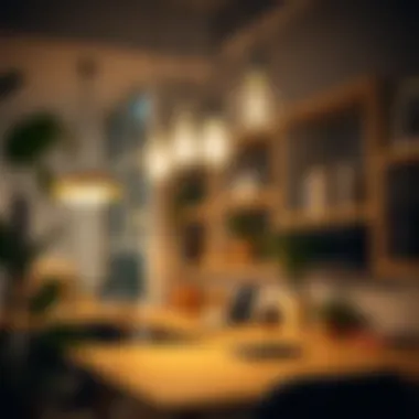 Cozy workspace featuring creative LED lighting solutions