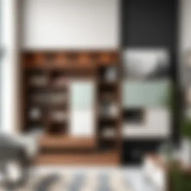 Contemporary Elegance of Cube Bookcases Modern cube bookcase with legs in a contemporary living room