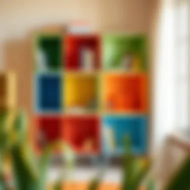 Playful Aesthetic of Cube Bookcases in Children's Spaces Colorful cube bookcase enhancing a playful children's room