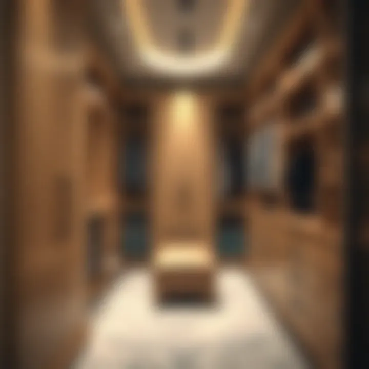 Spacious walk-in closet showcasing optimal space utilization