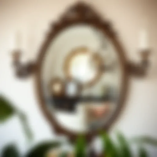 The Elegance of Vintage Decorative Mirrors Elegant vintage mirror reflecting a styled interior