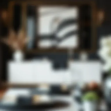 Sophisticated Buffet Table Design Elegant black and white buffet table setting with contrasting elements
