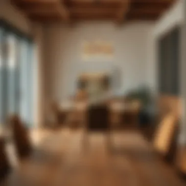 Creating a Warm Dining Atmosphere Warmly lit dining area featuring a solid wood table set