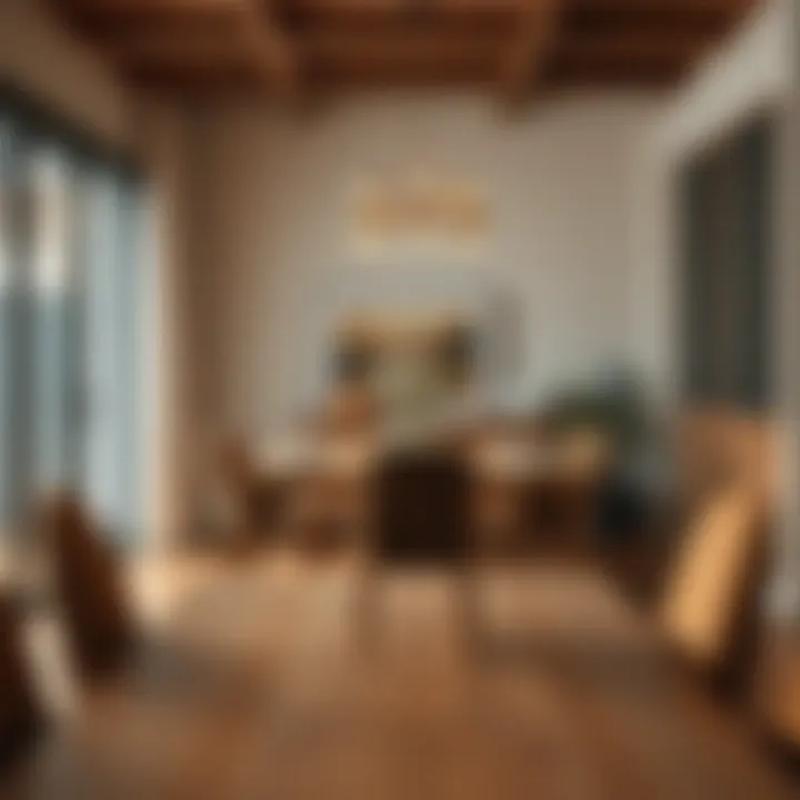 Creating a Warm Dining Atmosphere Warmly lit dining area featuring a solid wood table set