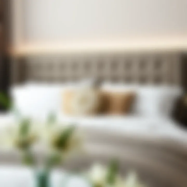 DIY inspiration for creating a gray and gold headboard at home