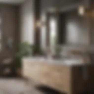 Elegant Bathroom Essentials Arrangement Elegant arrangement of bath essentials and aesthetic decor