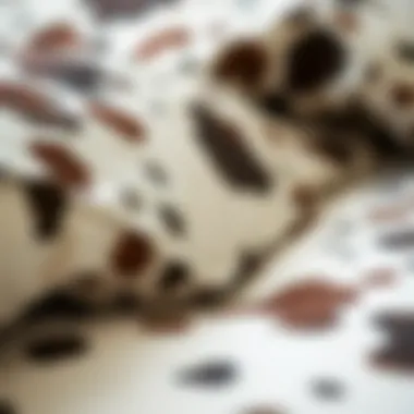 Materials of Cow Print Comforters Close-up of materials used in cow print comforters