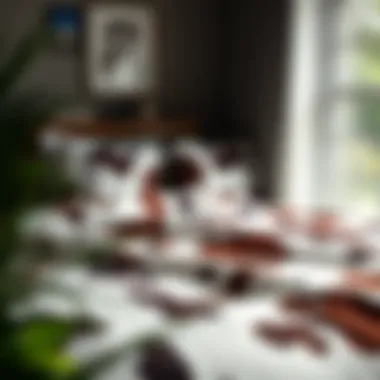 Eco-Friendly Cow Print Comforter Eco-friendly cow print comforter displayed in a cozy setting