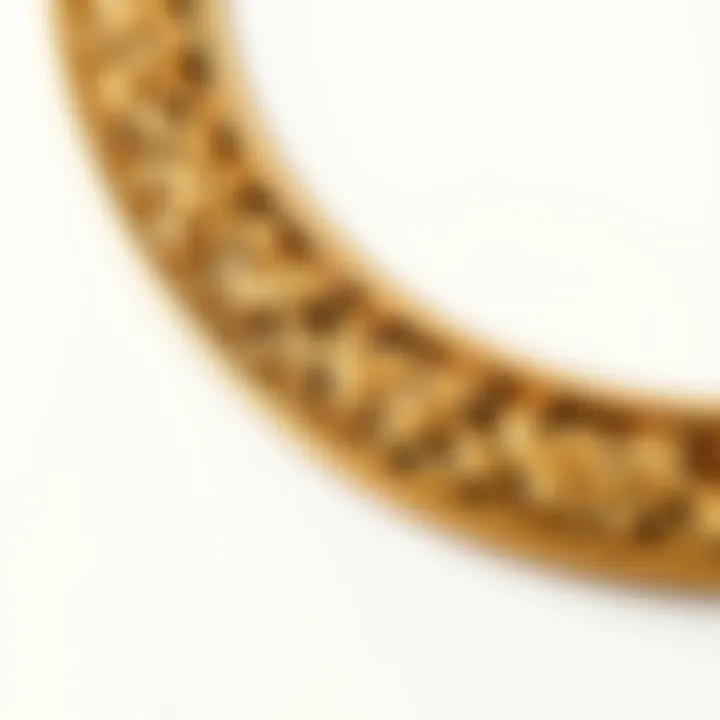 Close-up view of intricate gold frame detailing