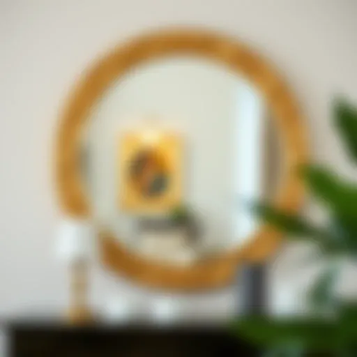 The Reflection of Elegance Elegant round gold mirror reflecting ambient light