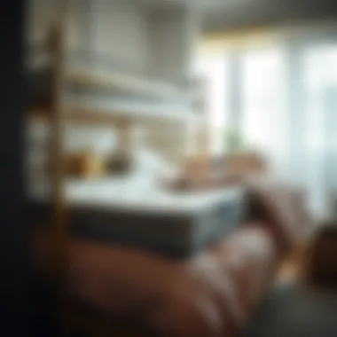 Comfortable Bunk Bed Mattress Comfortable mattress on a bunk bed with cozy bedding