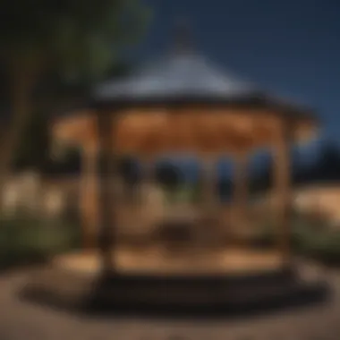Store Display of Gazebo Options Cost-effective gazebo options displayed in a store