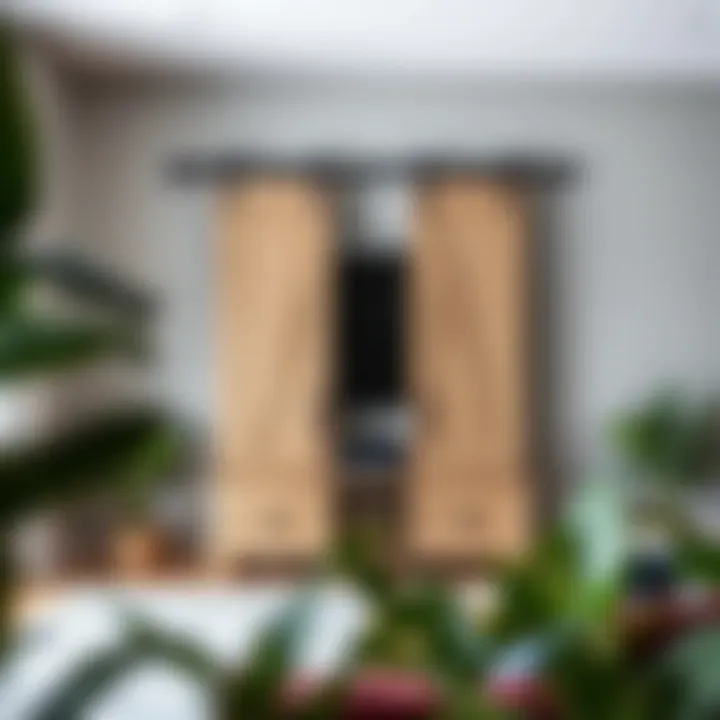 Customized barn door TV stand showcasing different finishes