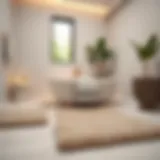 Elegant and plush bath mat set in a serene bathroom setting