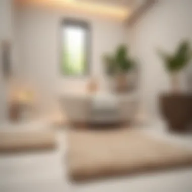 Elegant and plush bath mat set in a serene bathroom setting