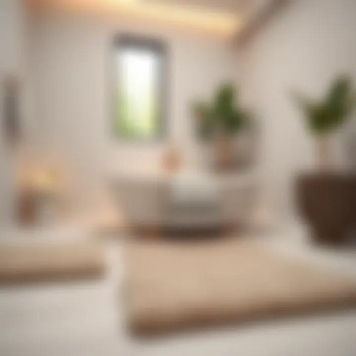 Elegant and plush bath mat set in a serene bathroom setting