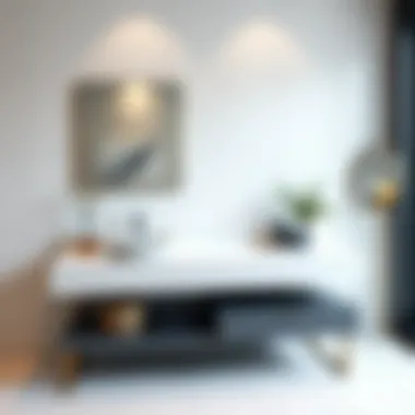 Sleek Surface Countertop Design Elegant bathroom countertop design showcasing a sleek surface