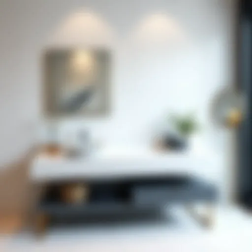 Sleek Surface Countertop Design Elegant bathroom countertop design showcasing a sleek surface