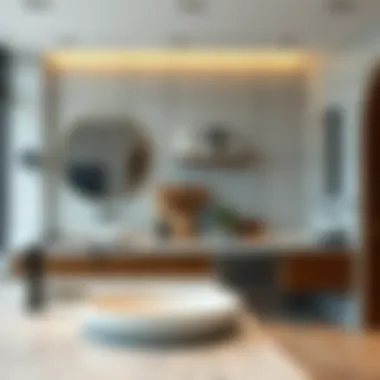 Diverse Materials for Countertops Variety of materials used for sinkless bathroom countertops