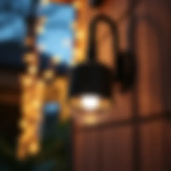 Energy Efficiency in Outdoor Lighting Close-up of energy-efficient battery operated light fixture