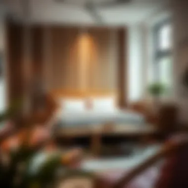 Cozy nook created with a bed and a bench combination