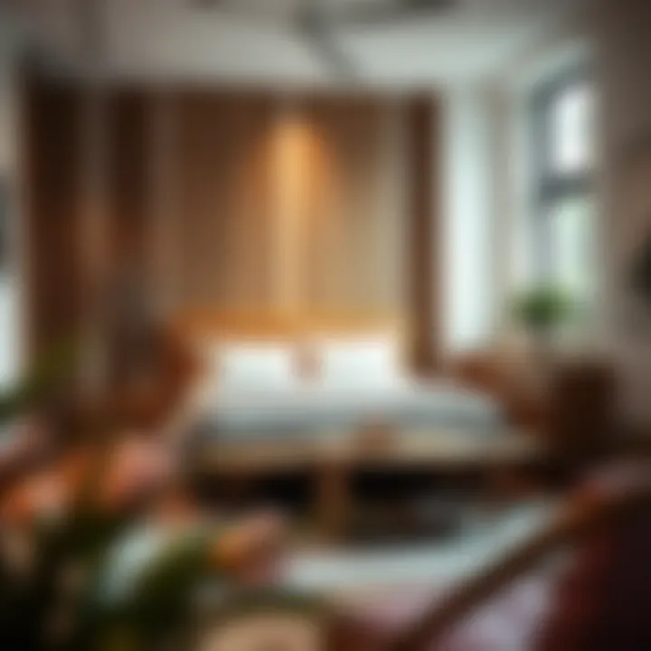 Cozy nook created with a bed and a bench combination