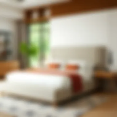 Elegant bed frame with an integrated bench