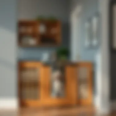 Stylish Wooden Pet Gate Elegant wooden pet gate showcasing its stylish design