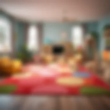 Adding Fun: Colorful Area Rugs for Playrooms Vibrant playroom with a colorful big area rug