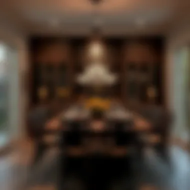 Warm ambiance created by black lighting in a contemporary farmhouse